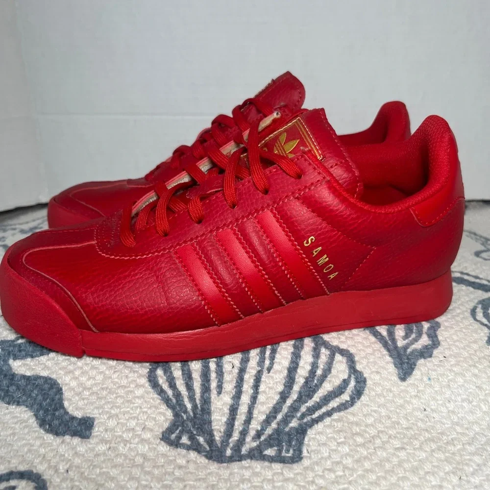 Adidas Originals Samoa Red scarlet Leather retro Low Top Sneakers Womens 6.5